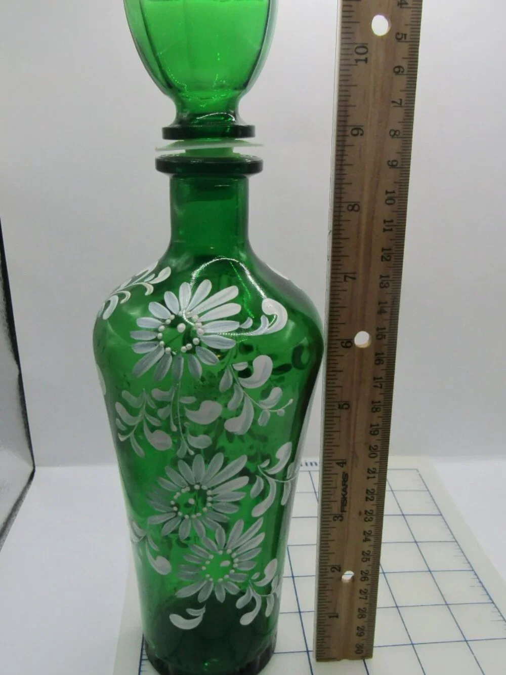 Hand Painted Italian Decanter With Six Cordials Shot Glasses